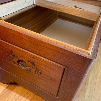 Wood Carved Asian Trunk