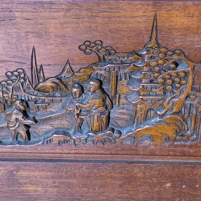 Wood Carved Asian Trunk