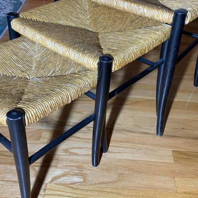 Set of Rush Seat Nesting Tables