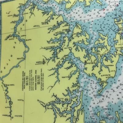 Vintage Laminated Nautical Map Placemat Lot