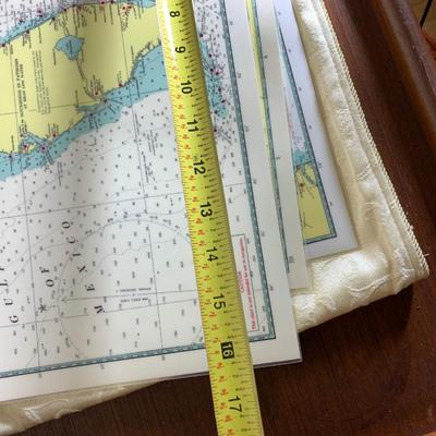 Vintage Laminated Nautical Map Placemat Lot