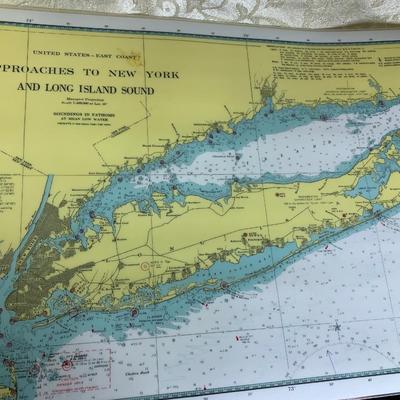 Vintage Laminated Nautical Map Placemat Lot