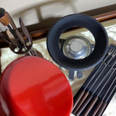 MCM Fondue Set & Utensils