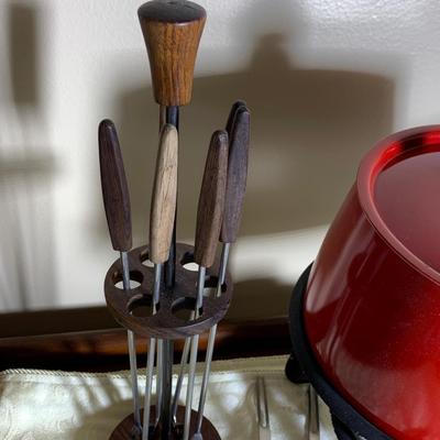 MCM Fondue Set & Utensils