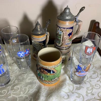 Vintage German Beer Steins & Glasses