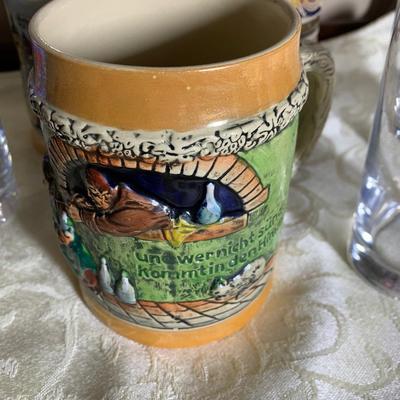 Vintage German Beer Steins & Glasses