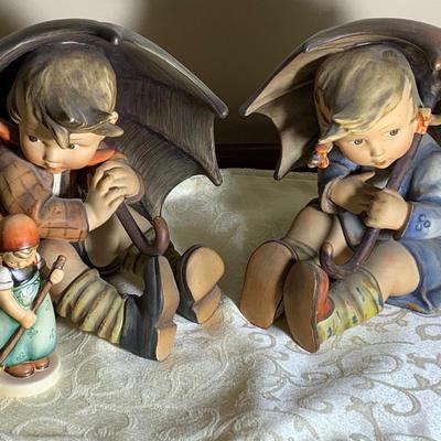 PAIR Large Goebel Hummel Figurines + 1 Smaller