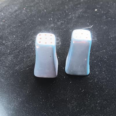 HAND PAINTED DISH AND SALT/PEPPER SHAKERS