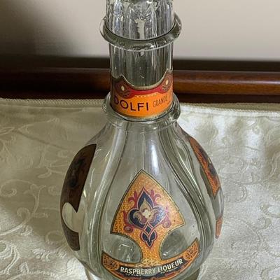 Fancy Vintage Dolfi Rasberry Liqueur Bottle