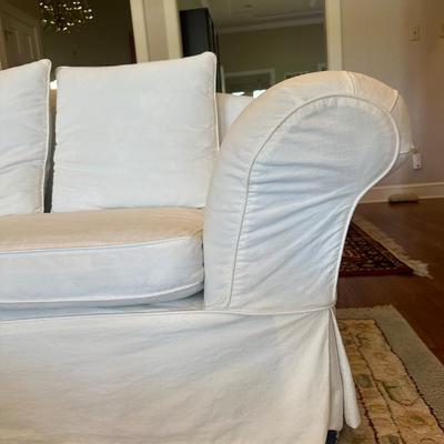 Vintage Sofa with White Slip Cover