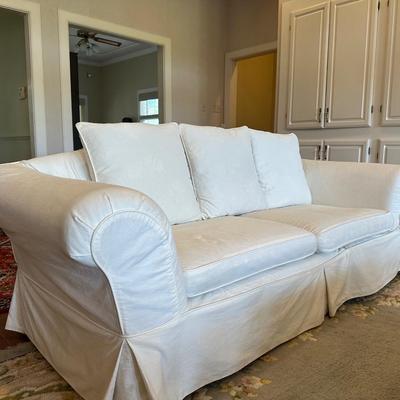 Vintage Sofa with White Slip Cover