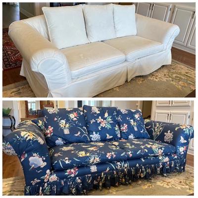Vintage Sofa with White Slip Cover