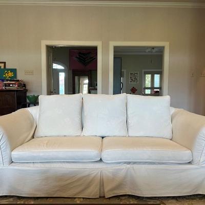 Vintage Sofa with White Slip Cover