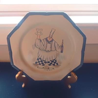 ITALIAN THEMED PLATES, HOT PLATE, SOAP DISPENSER AND SALT/PEPPER SHAKERS
