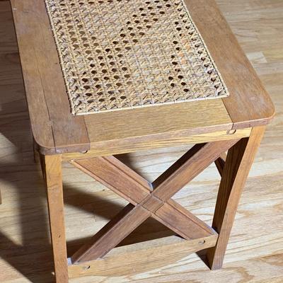 Handmade Cane Top End Table / Stool