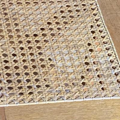 Handmade Cane Top End Table / Stool