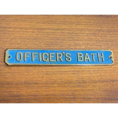 Vintage Metal Officers Bathroom Sign