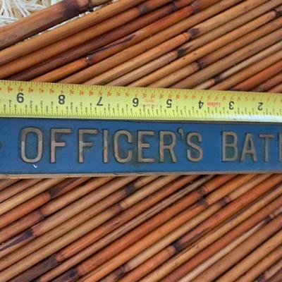 Vintage Metal Officers Bathroom Sign