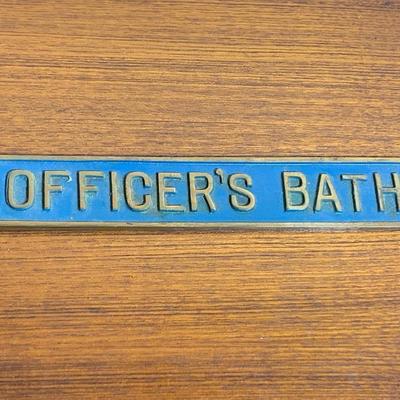 Vintage Metal Officers Bathroom Sign