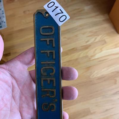 Vintage Metal Officers Bathroom Sign