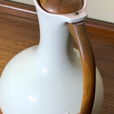 Mid Century Modern Pitcher w/ Wood Handle