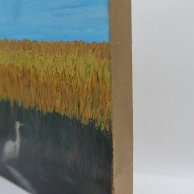 Original Acrylic Painting on Canvas of Heron