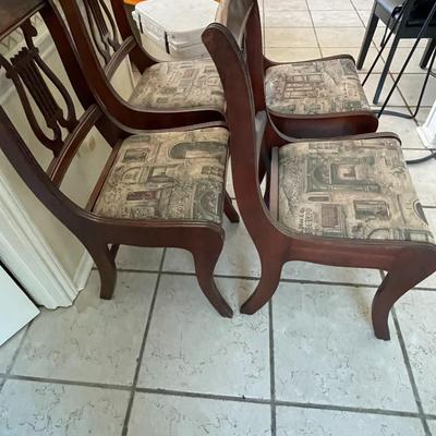 Five Vintage Wood Harp Chairs