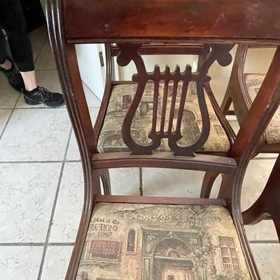 Five Vintage Wood Harp Chairs