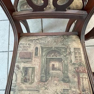 Five Vintage Wood Harp Chairs