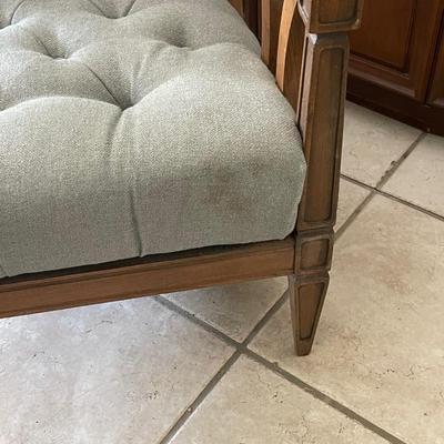 Two Vintage Modern Geometric Barrel Back Tufted Club Chairs