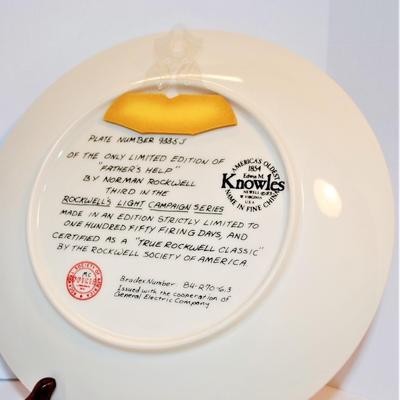 "Father's Help" by Artist Norman Rockwell - Includes: CERTIFICATE OF AUTHENTICITY, Plate #9335J, 8½" Diameter &...