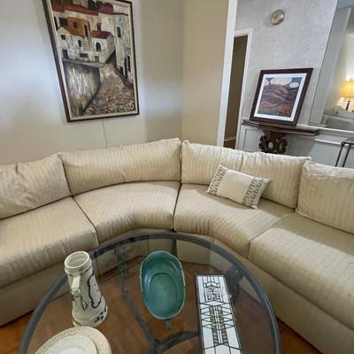 Stunning Mid Century/Modern CurvedUpholstered Sectional