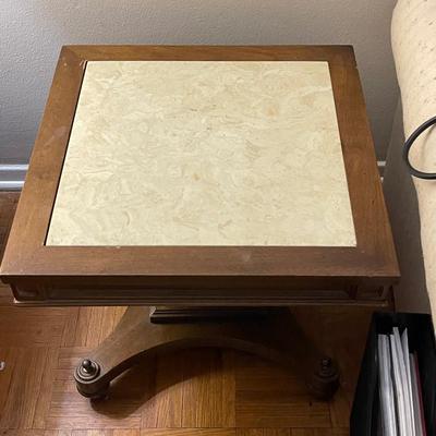 Two Mid Century Modern Faux Marble Top Mersman Side Table 1950’s