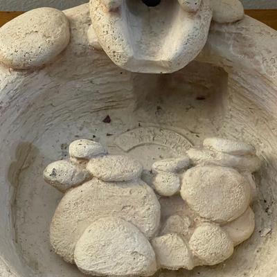 Vintage Carved Stone Fountain-Signed