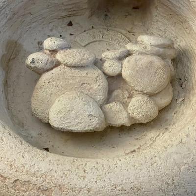 Vintage Carved Stone Fountain-Signed