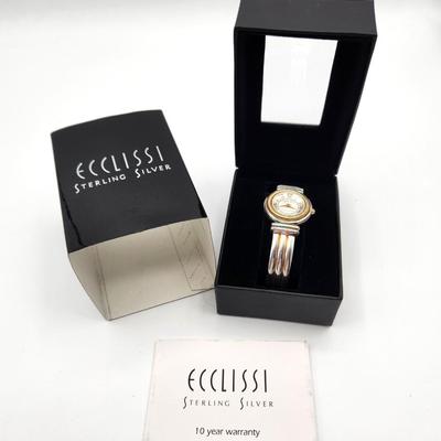 Lot #72 Eclissi Sterling Silver Ladies Wristwatch - new in box - works