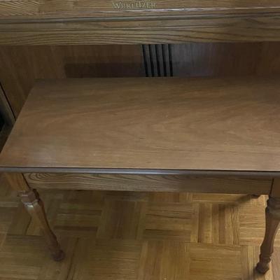 Gorgeous Wurlitzer Piano with Storage Bench and Brass Feet