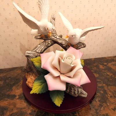Lot #73 Andrea Porcelain Dove and Rose figurine