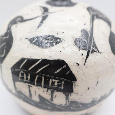 Signed and Titled "Head Full of Ideas" Pottery Vase