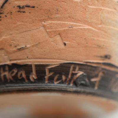 Signed and Titled "Head Full of Ideas" Pottery Vase