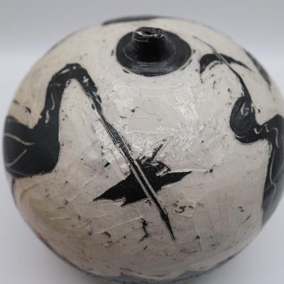 Signed and Titled "Head Full of Ideas" Pottery Vase