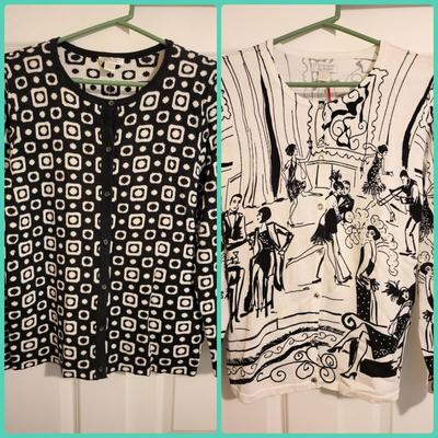 Two NWT 2008 Holiday Collection Christopher & Banks Button-Down Sweaters