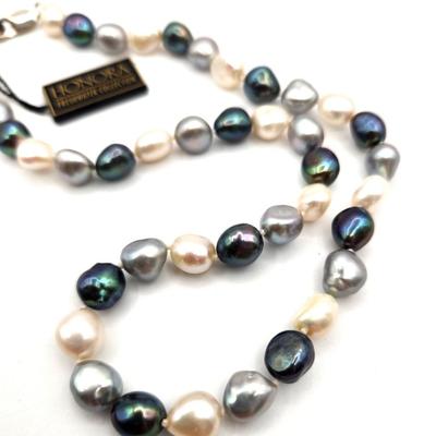 Lot #77 Gray/White Honora Pearl Necklace with tag