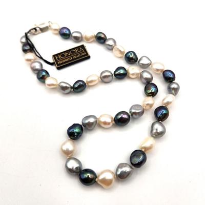 Lot #77 Gray/White Honora Pearl Necklace with tag