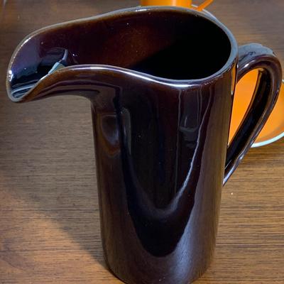 MCM Tackett Serving Pitcher, Cup and Saucers Mid Century Lot