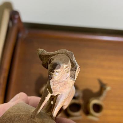Wood Jungle Animals Napkin Ring Set