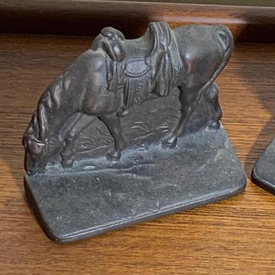 Cast Iron Horse Bookends