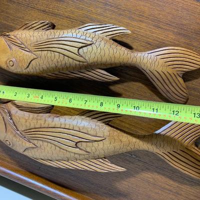 Mid Century Wood Carved Fish