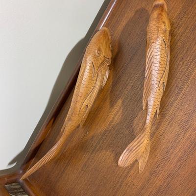 Mid Century Wood Carved Fish