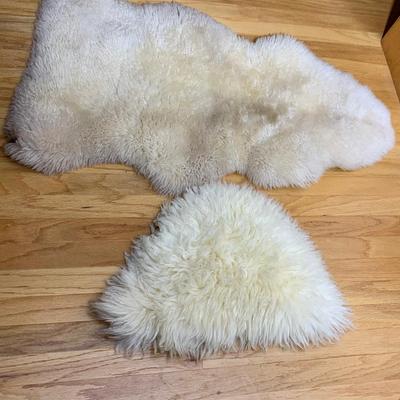 2 Vintage Faux Fur Rugs